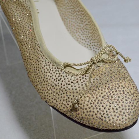 Champagne Metallic Glitter Dance Ballerina Flats - Picture 6 of 6